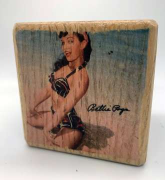 Bettie Page Wood Block