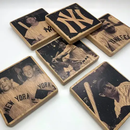 NY Yankees Classic Wood Coasters
